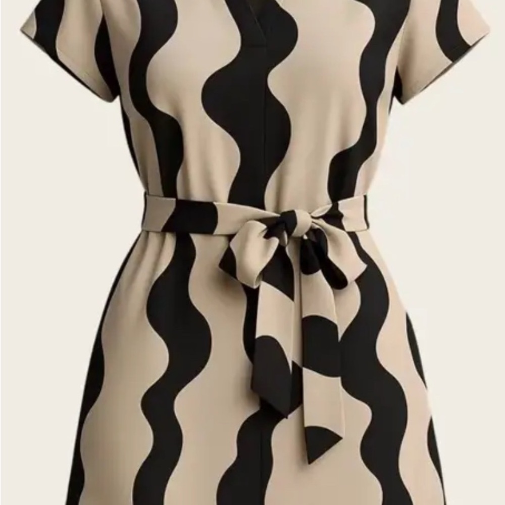 Black and Cream Women’s Dress, Fall Season wear Dress